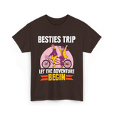 Besties Trip Adventure Friends T-Shirt - Dark Chocolate