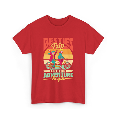 Besties Trip Adventure Friends T-Shirt - Red