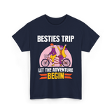 Besties Trip Adventure Friends T-Shirt - Navy