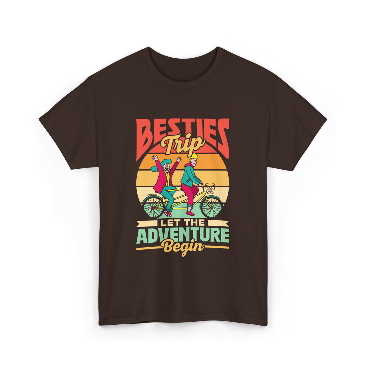 Besties Trip Adventure Friends T-Shirt - Dark Chocolate