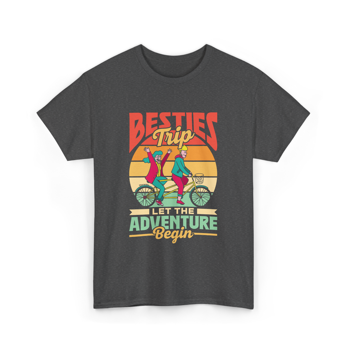 Besties Trip Adventure Friends T-Shirt - Dark Heather