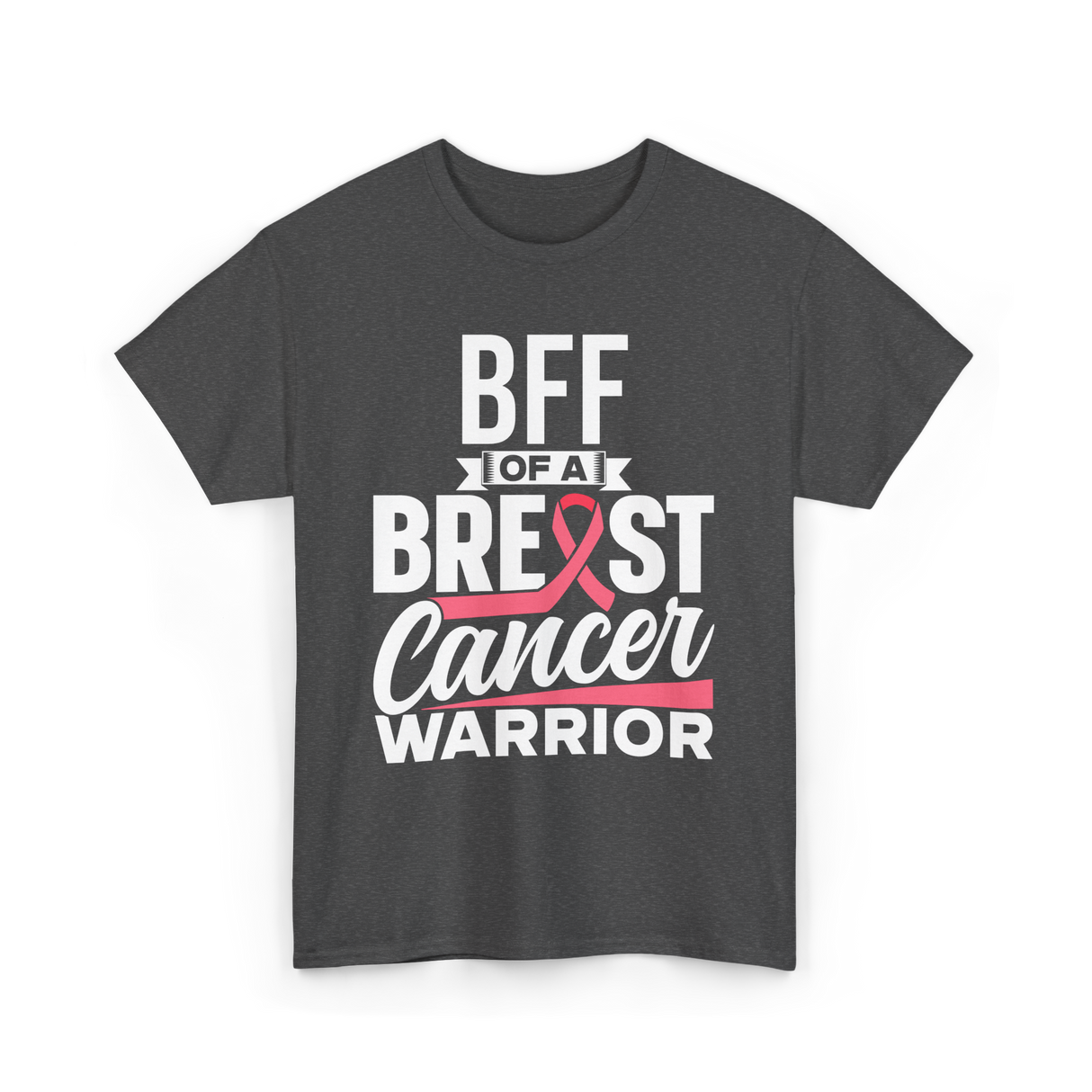 Bff Of A Breast Cancer Warrior Awareness T-Shirt - Dark Heather