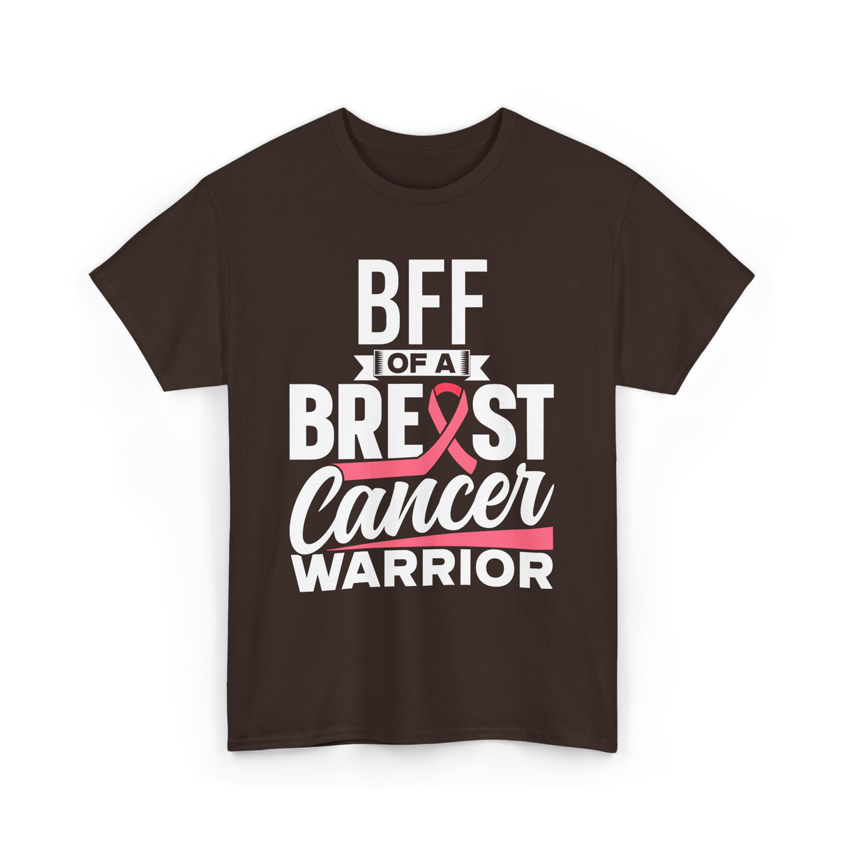 Bff Of A Breast Cancer Warrior Awareness T-Shirt - Dark Chocolate