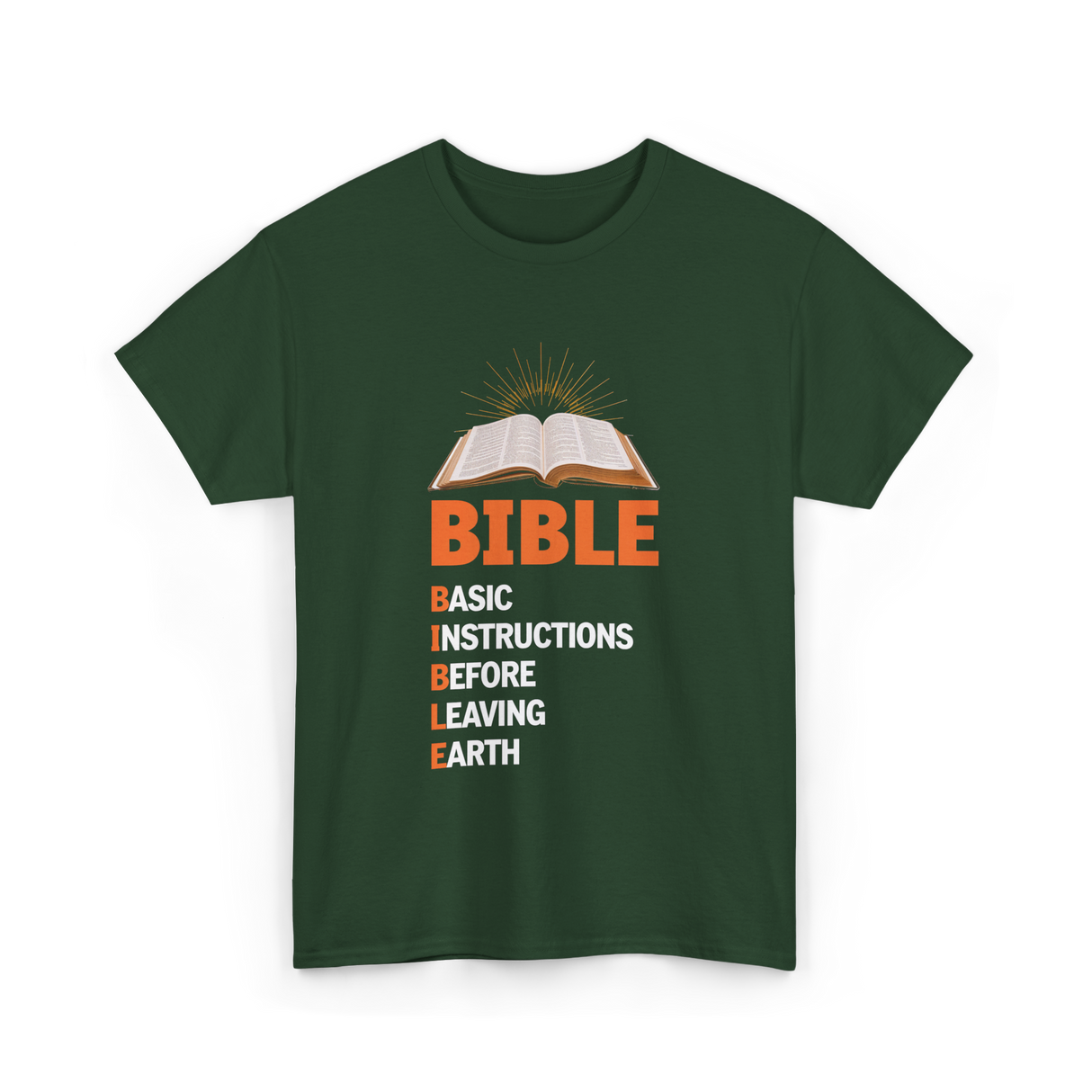 Bible Basic Instructions T-Shirt - Forest Green