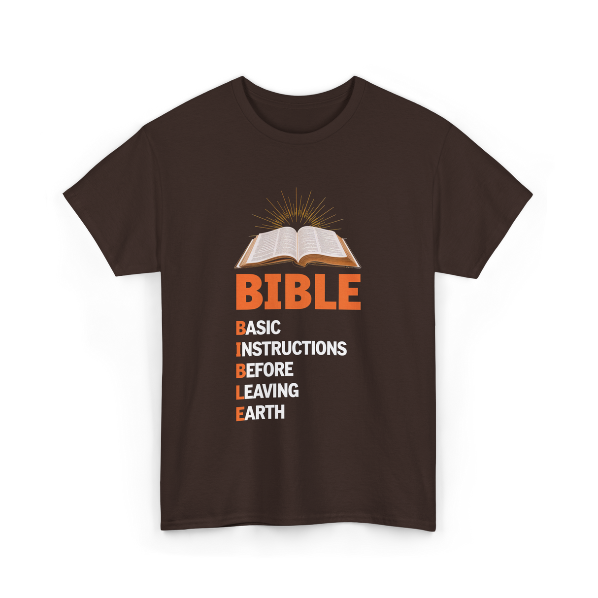 Bible Basic Instructions T-Shirt - Dark Chocolate