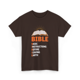 Bible Basic Instructions T-Shirt - Dark Chocolate