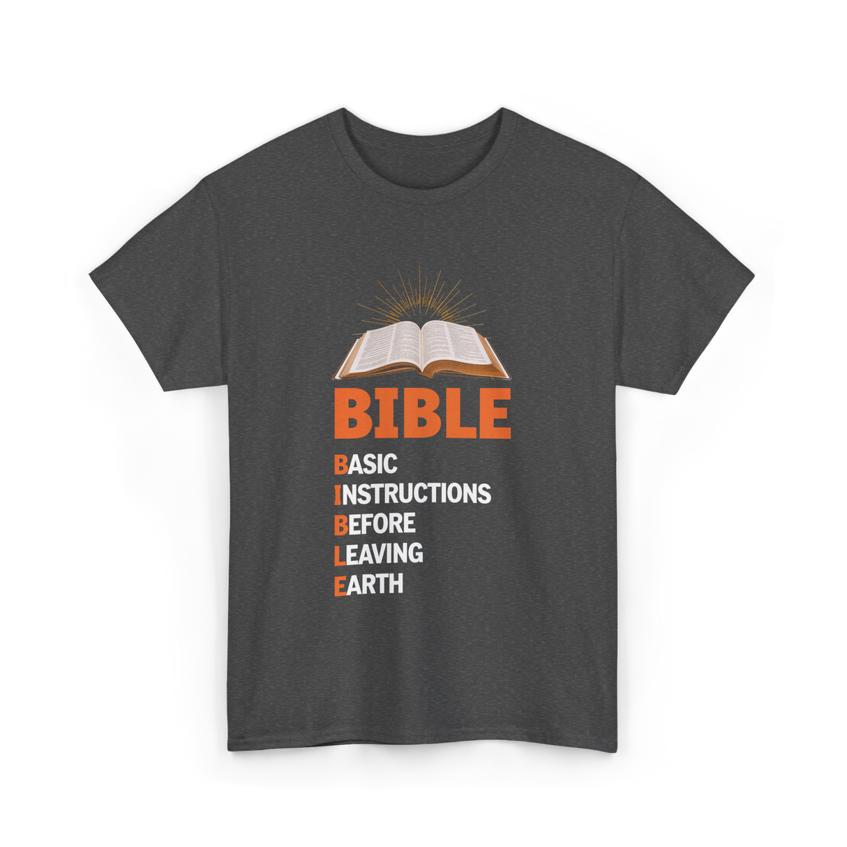 Bible Basic Instructions T-Shirt - Dark Heather