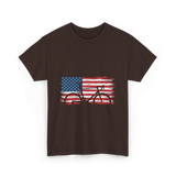 Bicycle American Flag Cycling T-Shirt - Dark Chocolate