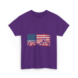 Bicycle American Flag Cycling T-Shirt - Purple