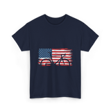 Bicycle American Flag Cycling T-Shirt - Navy