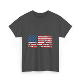 Bicycle American Flag Cycling T-Shirt - Dark Heather