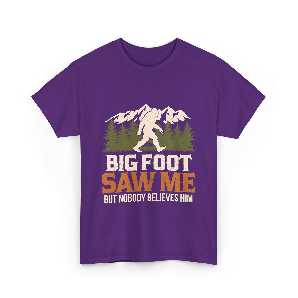 Big Foot Saw Me Bigfoot T-Shirt - Purple