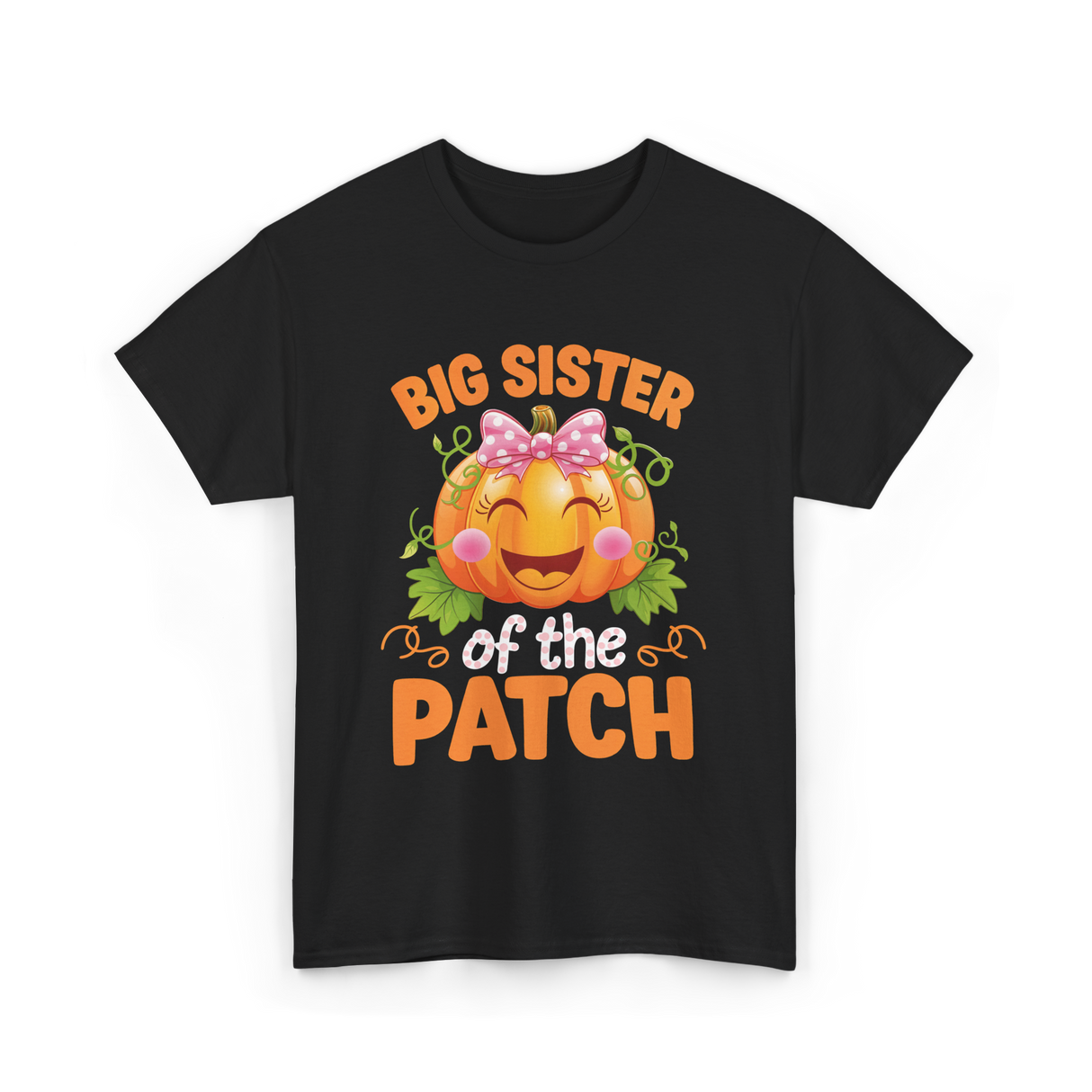 Big Sister of the Patch Pumpkin T-Shirt - Black