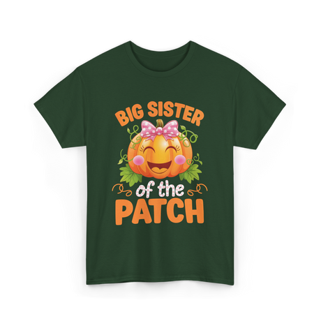 Big Sister of the Patch Pumpkin T-Shirt - Forest Green