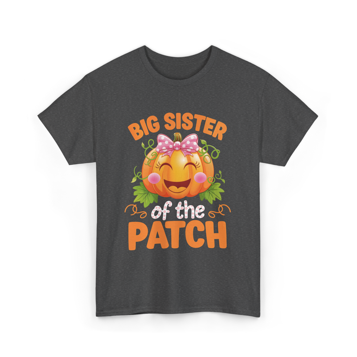 Big Sister of the Patch Pumpkin T-Shirt - Dark Heather