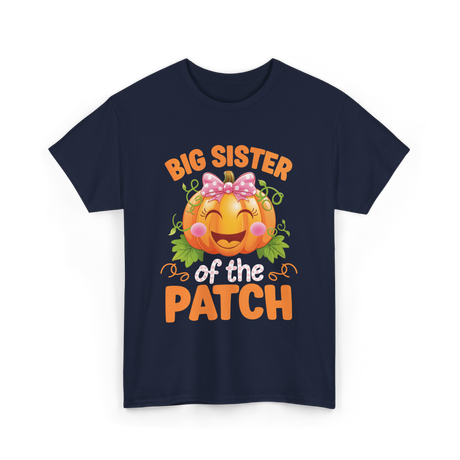 Big Sister of the Patch Pumpkin T-Shirt - Navy