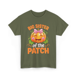 Big Sister of the Patch Pumpkin T-Shirt - Military Green