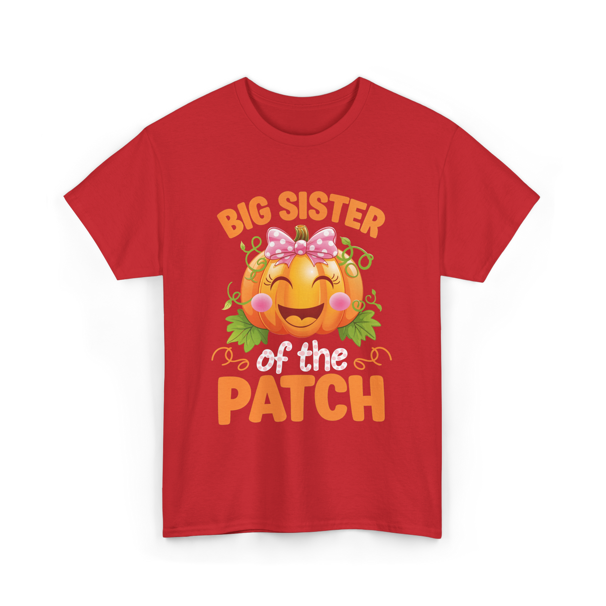 Big Sister of the Patch Pumpkin T-Shirt - Red