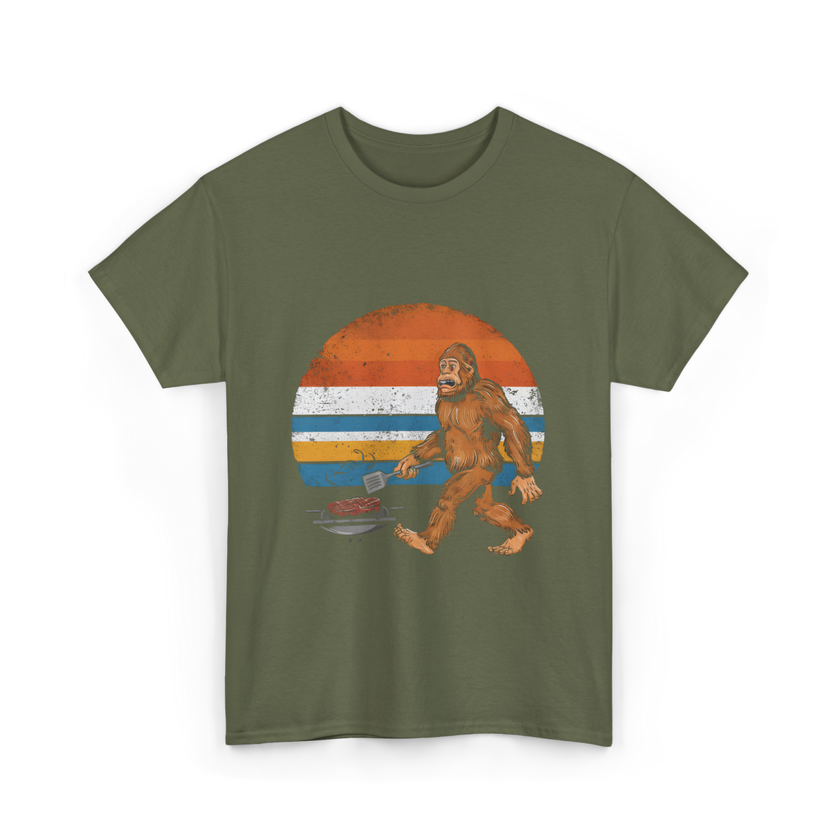 Bigfoot BBQ Grilling Bigfoot T-Shirt - Military Green