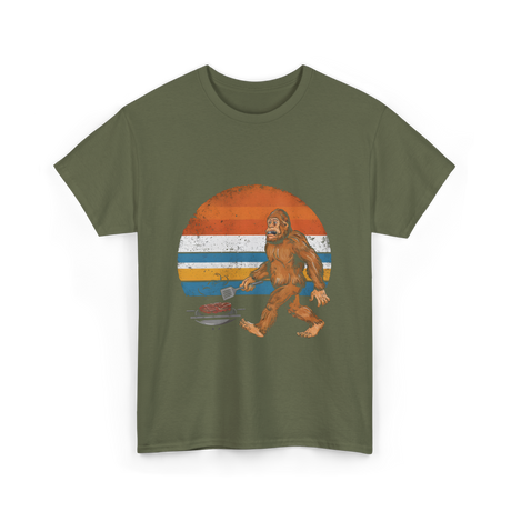 Bigfoot BBQ Grilling Bigfoot T-Shirt - Military Green