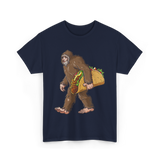 Bigfoot Carrying Taco Sasquatch T-Shirt - Navy