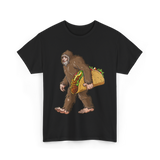 Bigfoot Carrying Taco Sasquatch T-Shirt - Black