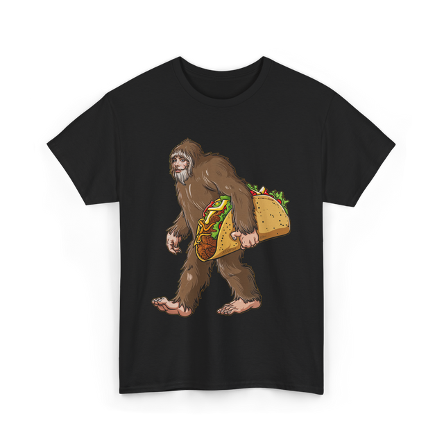 Bigfoot Carrying Taco Sasquatch T-Shirt - Black