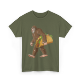 Bigfoot Carrying Taco Sasquatch T-Shirt - Military Green