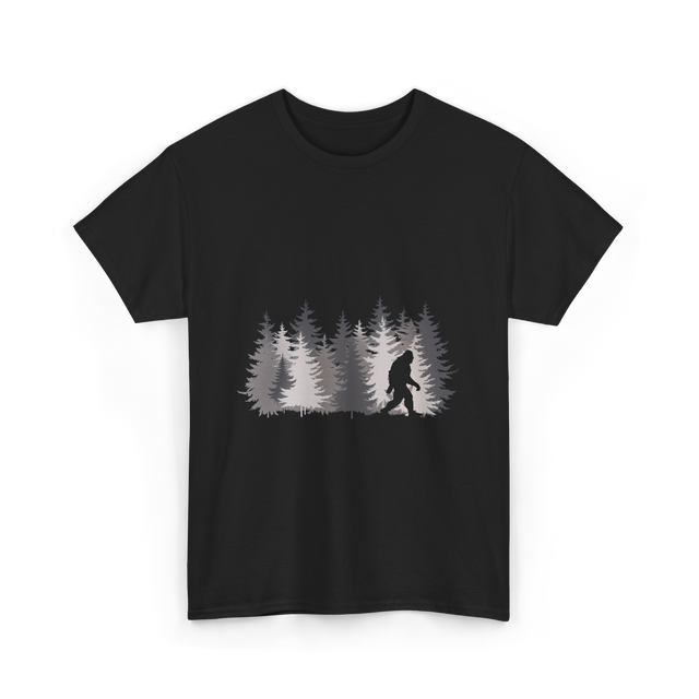 Bigfoot in the Forest Sasquatch T-Shirt - Black