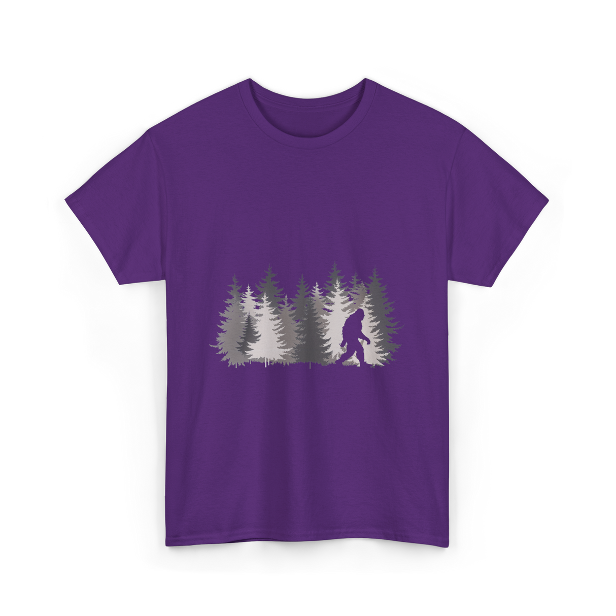 Bigfoot in the Forest Sasquatch T-Shirt - Purple