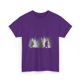 Bigfoot in the Forest Sasquatch T-Shirt - Purple