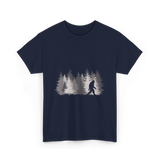 Bigfoot in the Forest Sasquatch T-Shirt - Navy