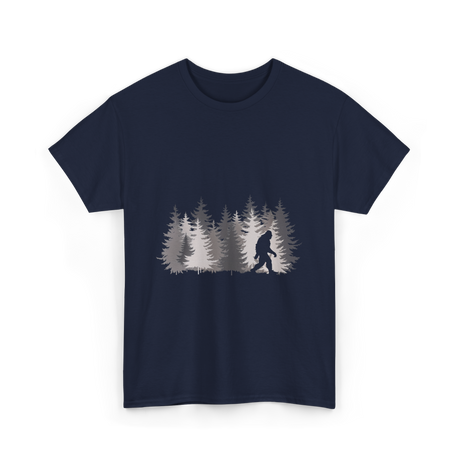 Bigfoot in the Forest Sasquatch T-Shirt - Navy