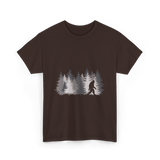 Bigfoot in the Forest Sasquatch T-Shirt - Dark Chocolate