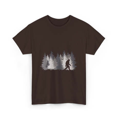 Bigfoot in the Forest Sasquatch T-Shirt - Dark Chocolate