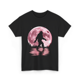 Bigfoot Moon Graphic Sasquatch T-Shirt - Black