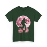 Bigfoot Moon Graphic Sasquatch T-Shirt - Forest Green