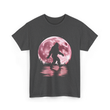 Bigfoot Moon Graphic Sasquatch T-Shirt - Dark Heather