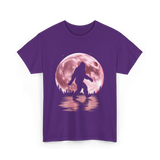 Bigfoot Moon Graphic Sasquatch T-Shirt - Purple