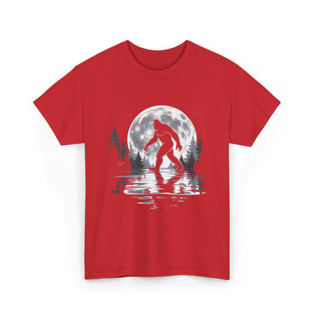 Bigfoot Moon Sasquatch Adventure T-Shirt - Red