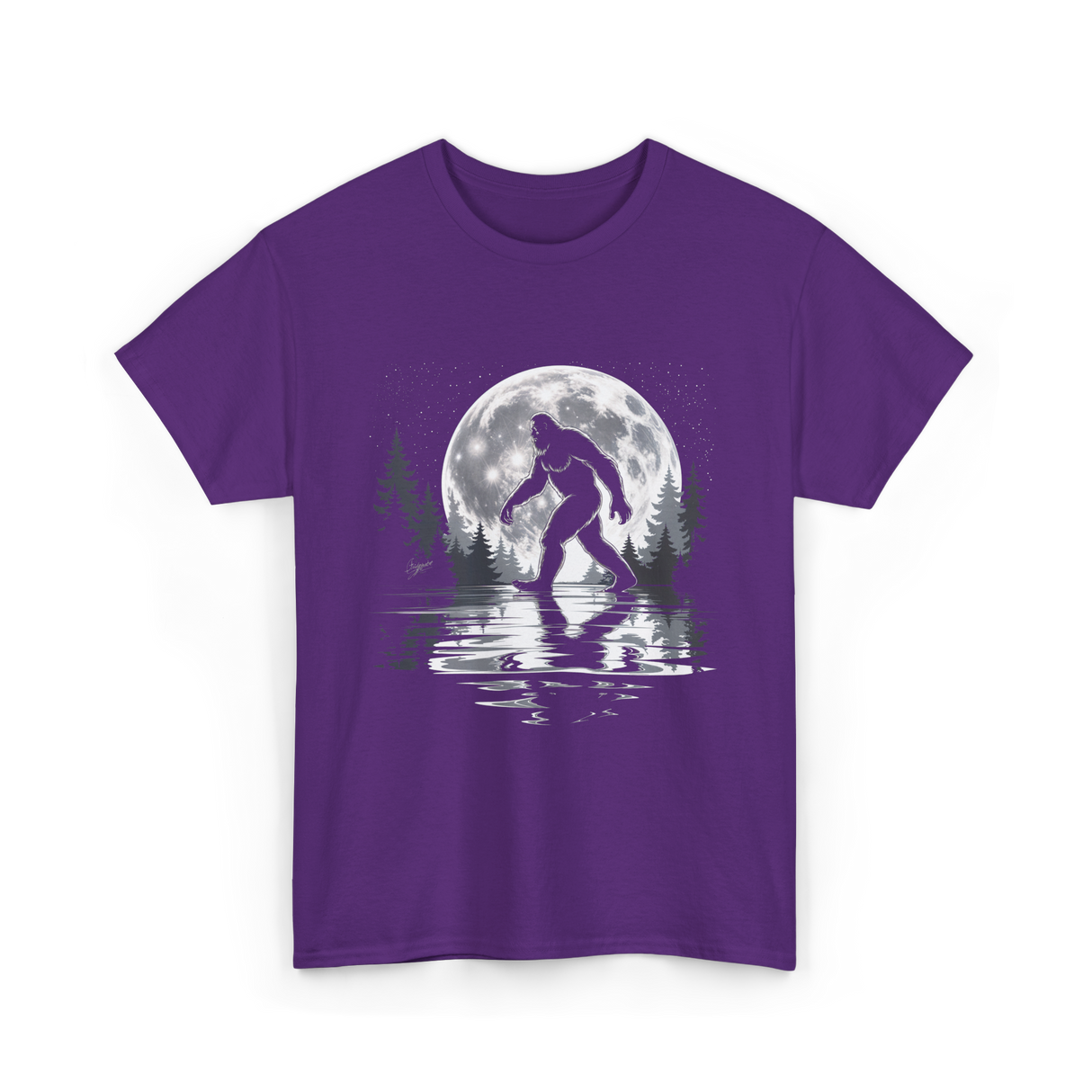 Bigfoot Moon Sasquatch Adventure T-Shirt - Purple