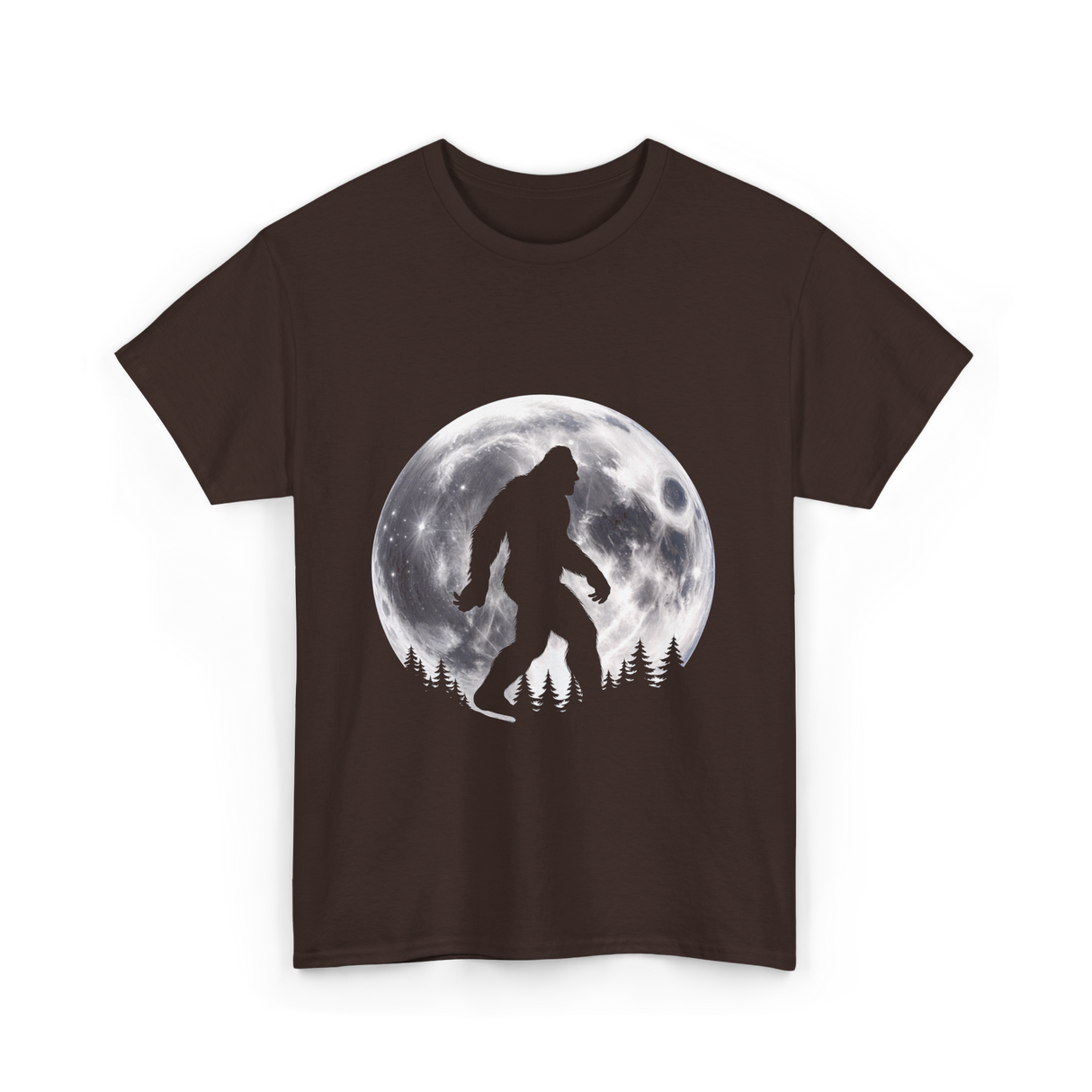 Bigfoot Night Stroll Sasquatch T-Shirt - Dark Chocolate