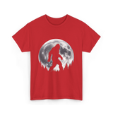 Bigfoot Night Stroll Sasquatch T-Shirt - Red