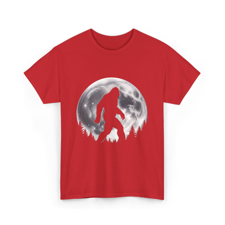 Bigfoot Night Stroll Sasquatch T-Shirt - Red