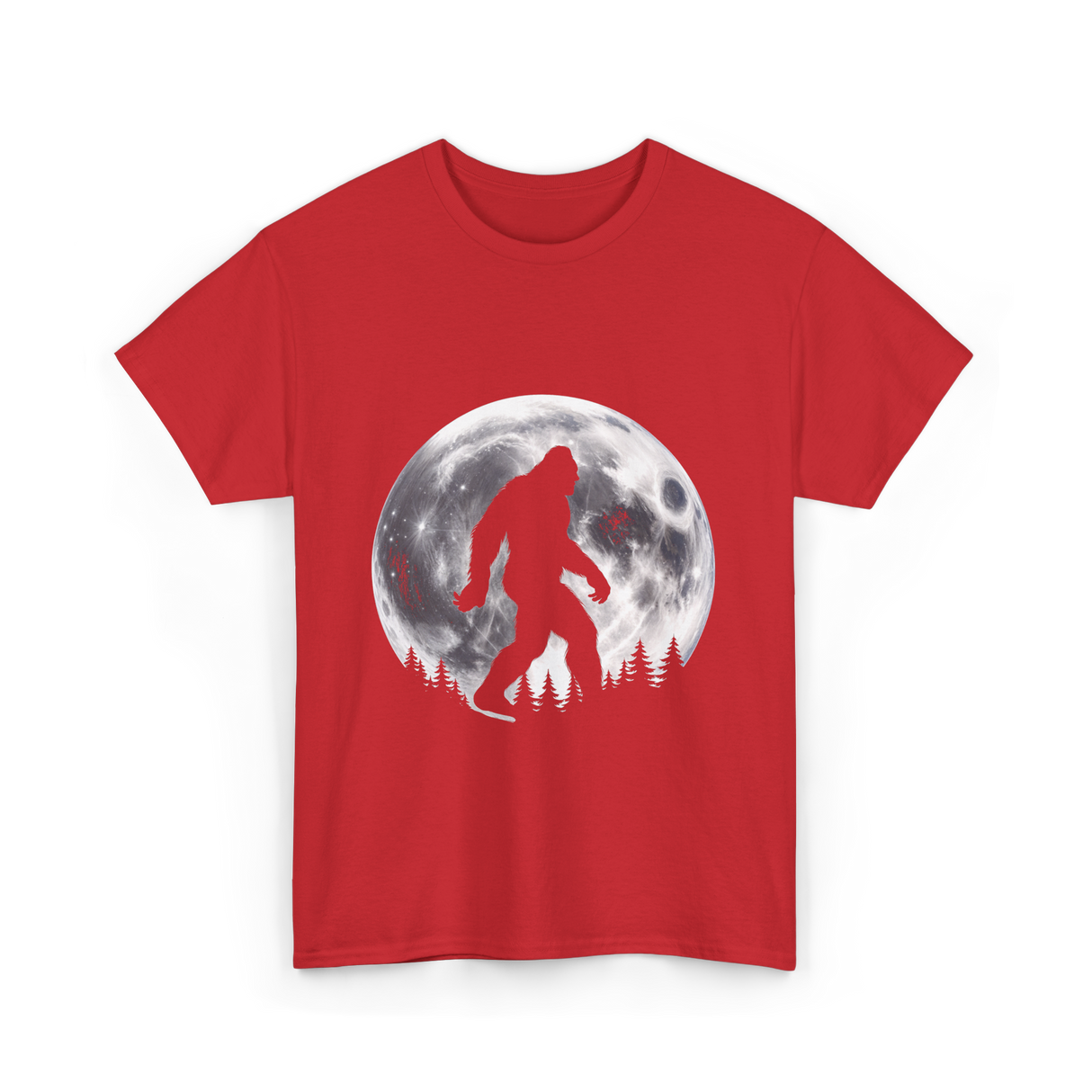 Bigfoot Night Stroll Sasquatch T-Shirt - Red