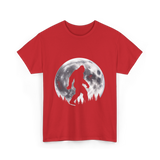 Bigfoot Night Stroll Sasquatch T-Shirt - Red