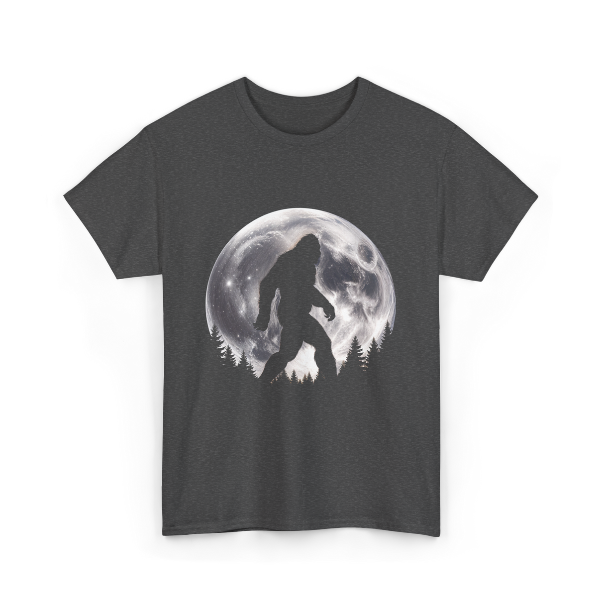 Bigfoot Night Stroll Sasquatch T-Shirt - Dark Heather