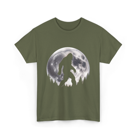 Bigfoot Night Stroll Sasquatch T-Shirt - Military Green