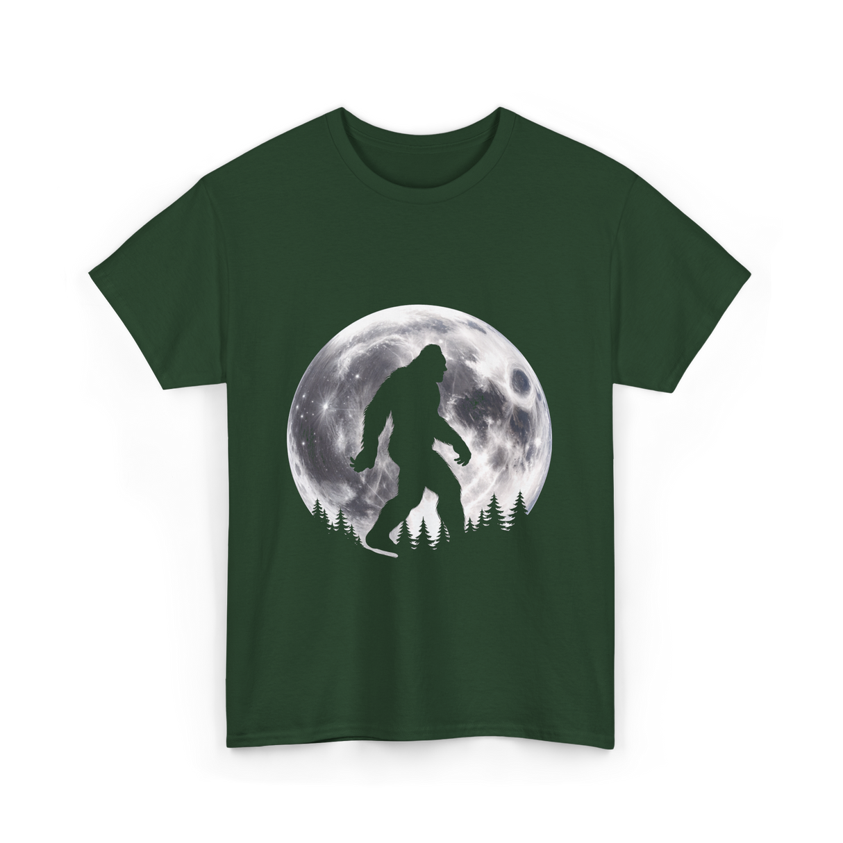 Bigfoot Night Stroll Sasquatch T-Shirt - Forest Green