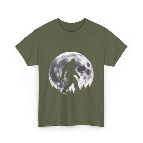 Bigfoot Night Stroll Sasquatch T-Shirt - Military Green